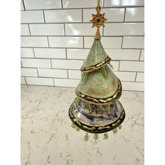 Thomas Kinkade Jeweled Tree Ornaments Bone China Bradford Exchange set of 6 - Picture 11 of 13
